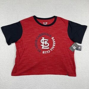 St Louis Cardinals Shirt Womens 1X Plus Red‎ New Era MLB Baseball Club Tee